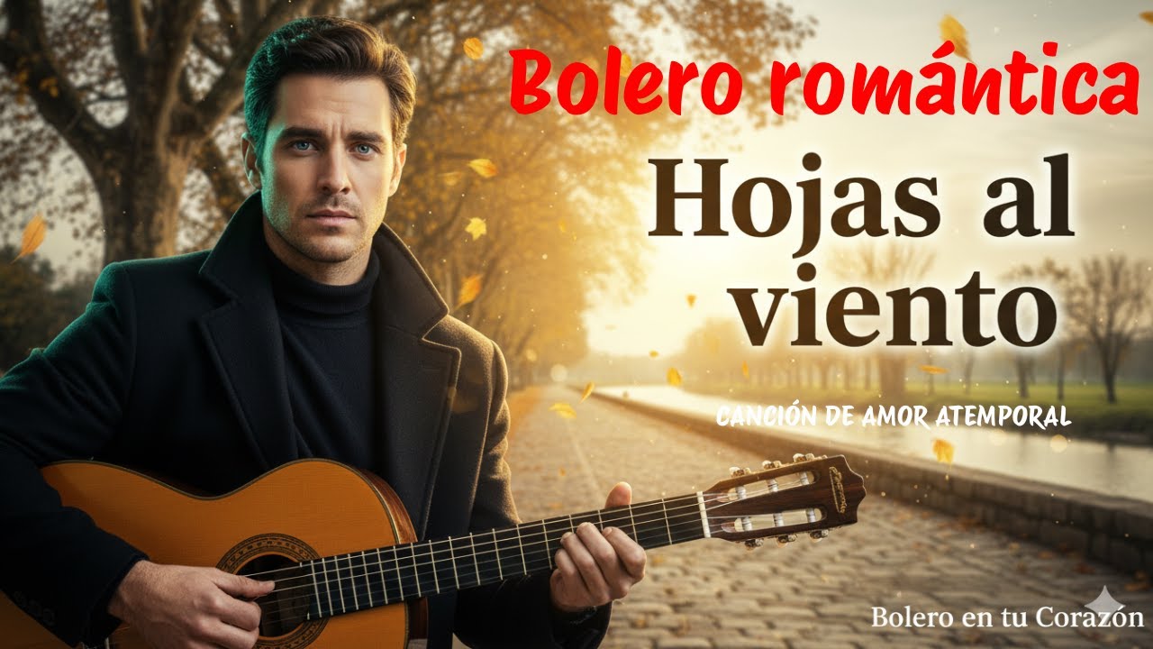 Hojas al viento, Bolero romántico en español, Letra completa, Bolero en tu Corazón