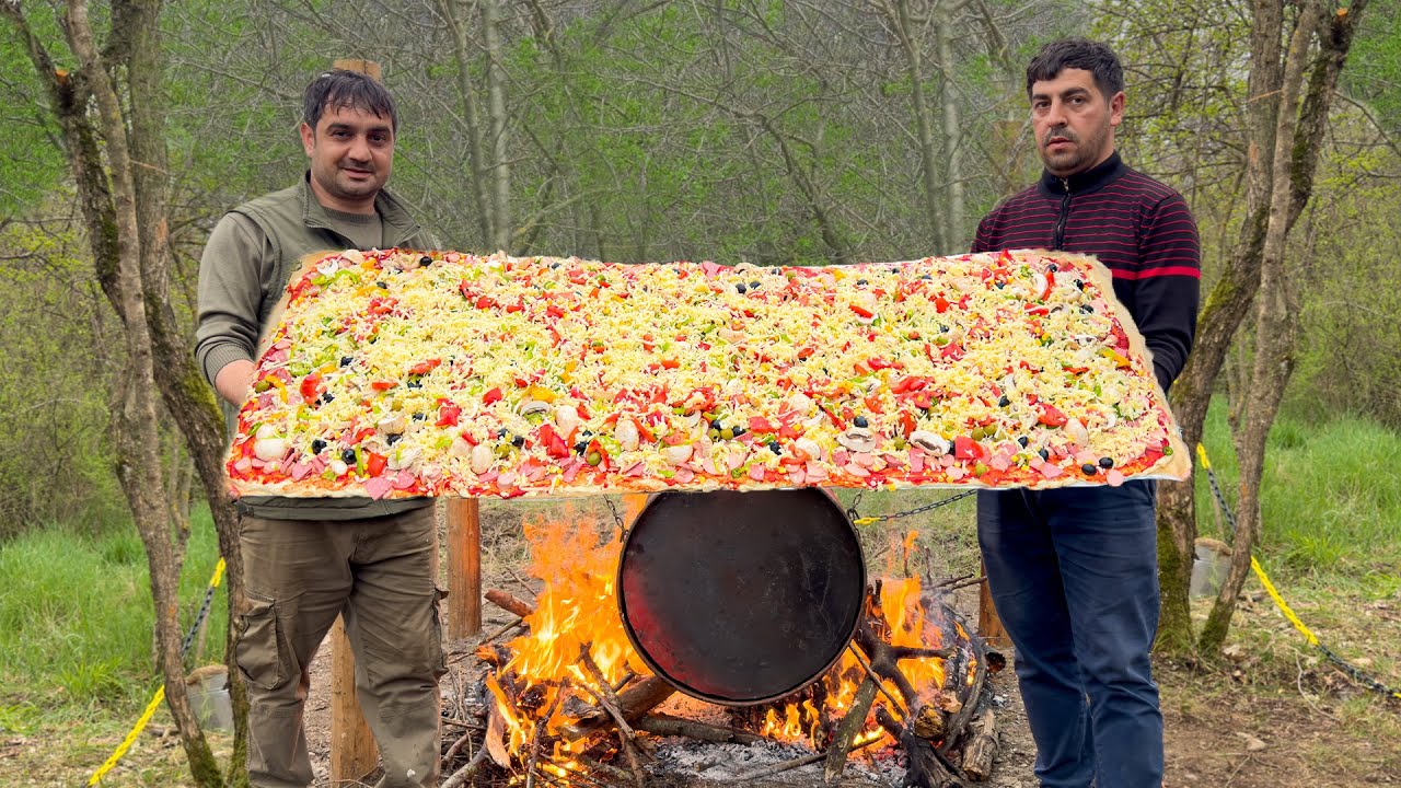 Giant 2 Meters PIZZA COOKING in Barrels! Best Homemade Pizza recipe | Better Than Dominos Pizza