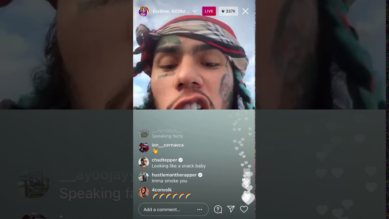 6ix9ine beef with 600Breezy on Instagram live