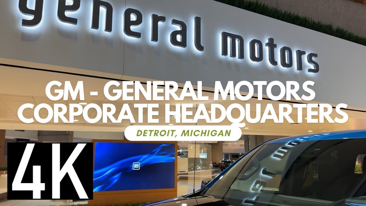 Inside Tour of General Motors (GM) Corporate Headquarters in Detroit, Michigan in 4K