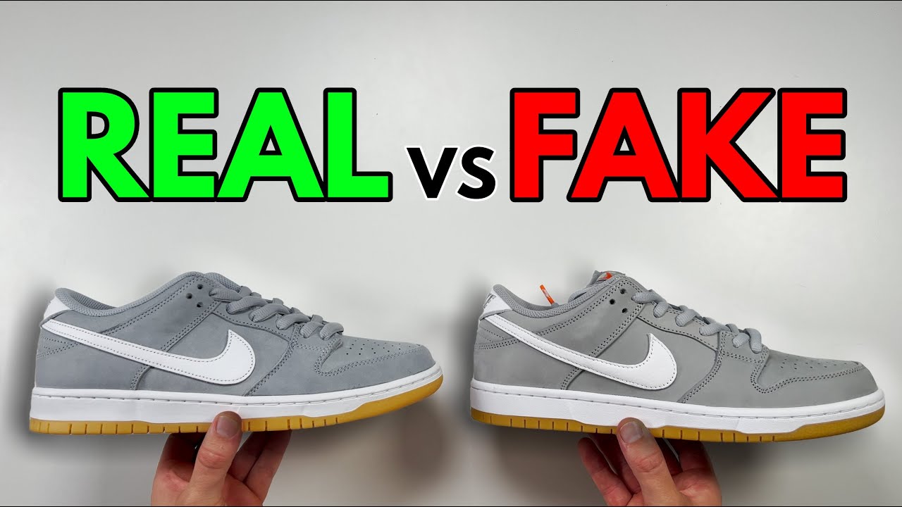 REAL VS FAKE! NIKE SB DUNK LOW WOLF GREY GUM SNEAKER COMPARISON!
