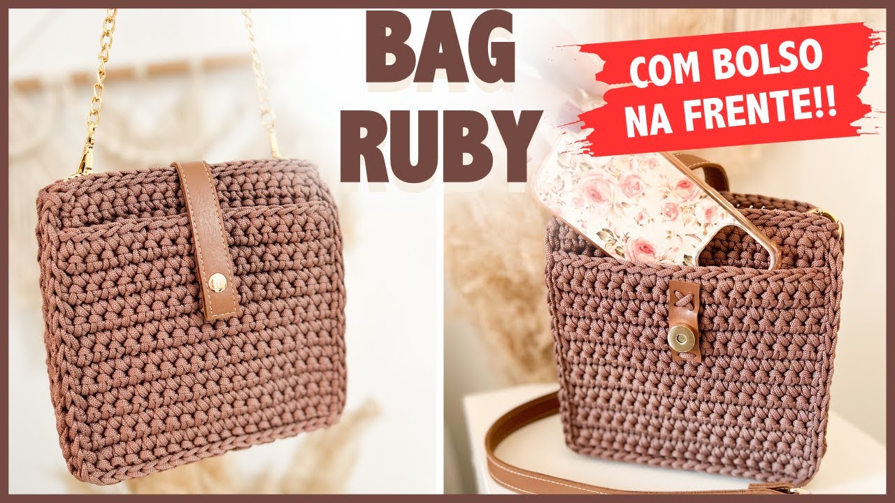 Bolsa de Crochê Quadrada Passo a Passo - Bolsa Ruby