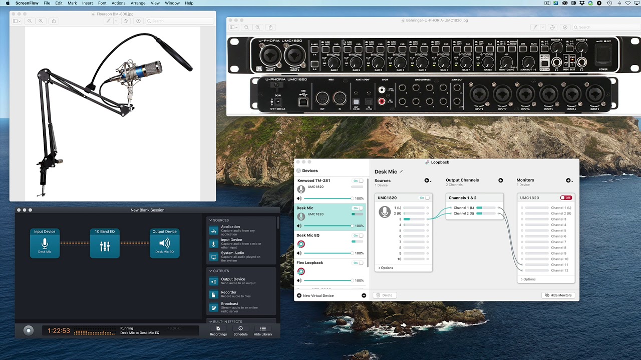 External Mic EQ Setup for FLEX-6400 Operation on a Mac using Audio Hijack and Loopback