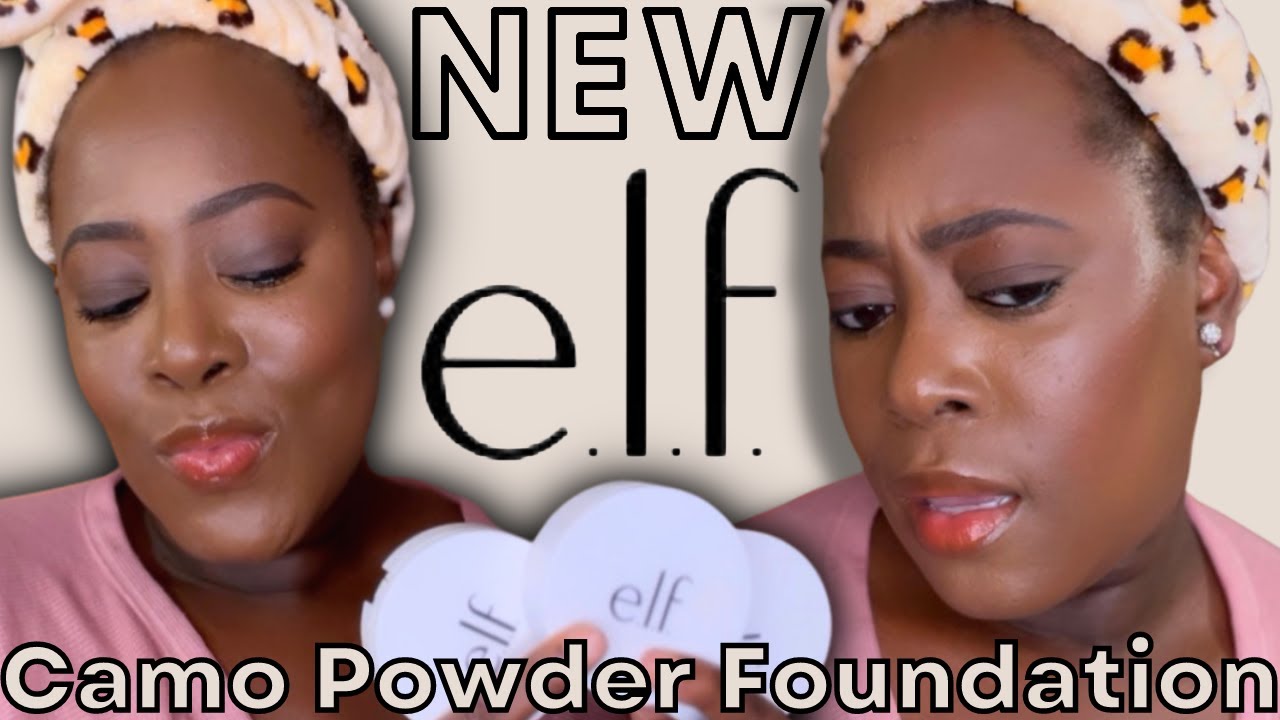 I wasn't expecting this 😳 *NEW* ELF CAMO POWDER FOUNDATION REVIEW + FIRST IMPRESSION on DARK SKIN