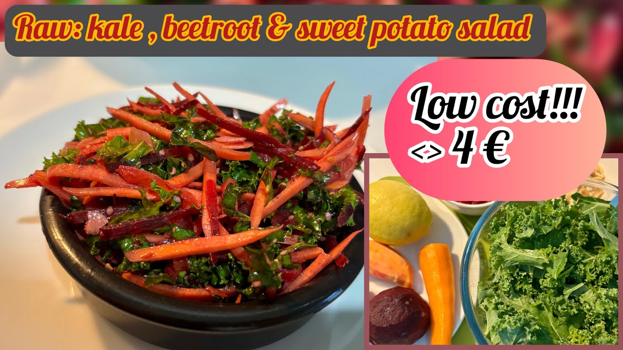 Super duper raw salad with kale, beetroot and sweet potato!!