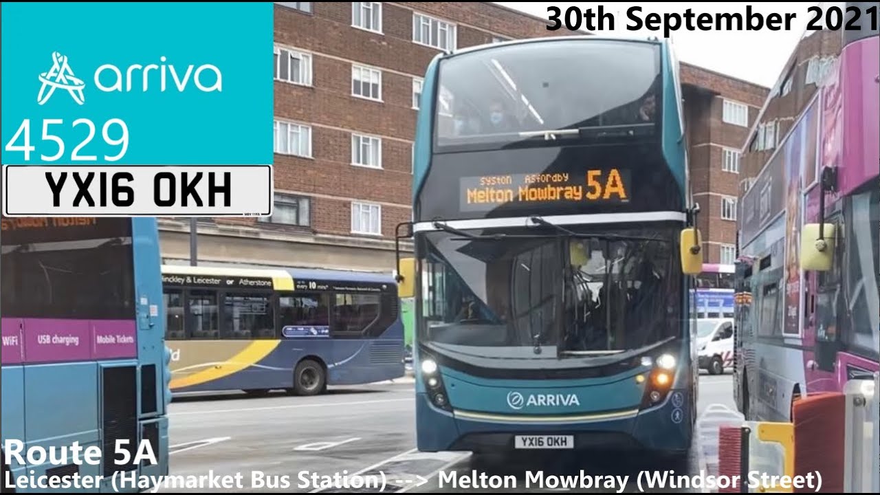 Arriva Midlands: 4529 on Route 5A to Melton Mowbray (UK Bus Timelapse #46)