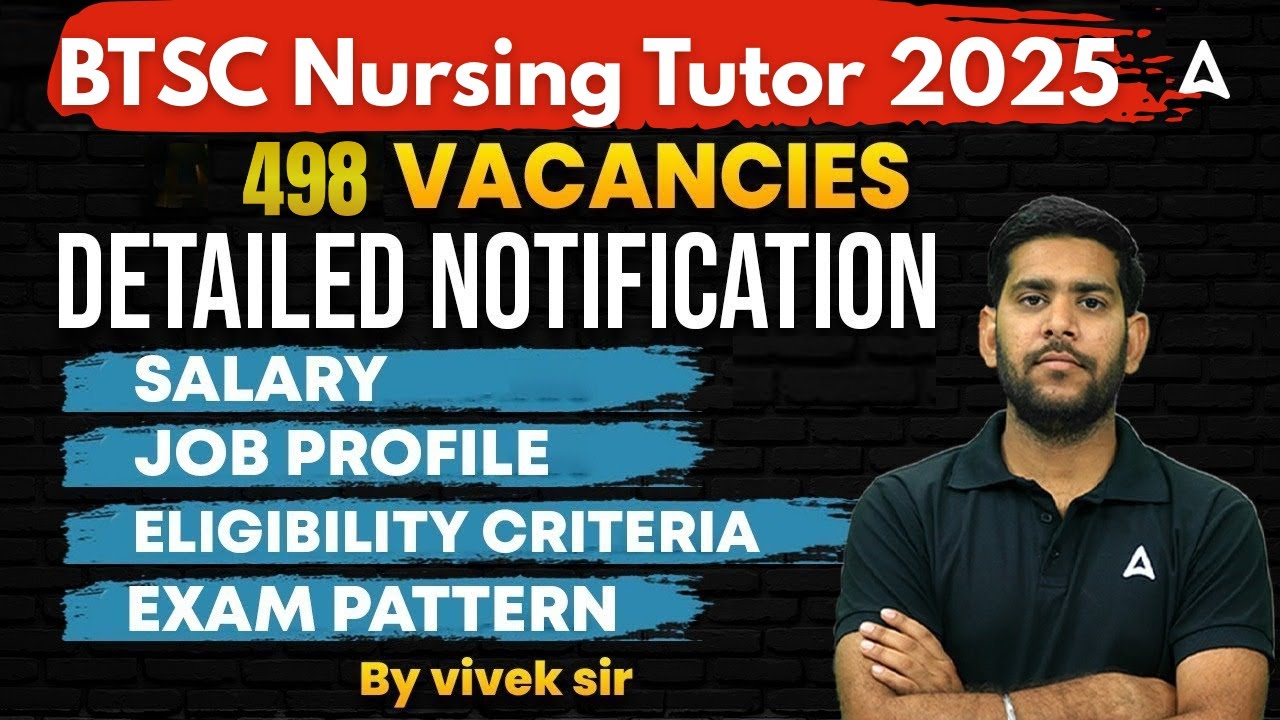 BTSC Nursing Tutor Vacancy 2025 | Official Notification | Bihar Nursing Tutor Vacancy 2025 #btsc