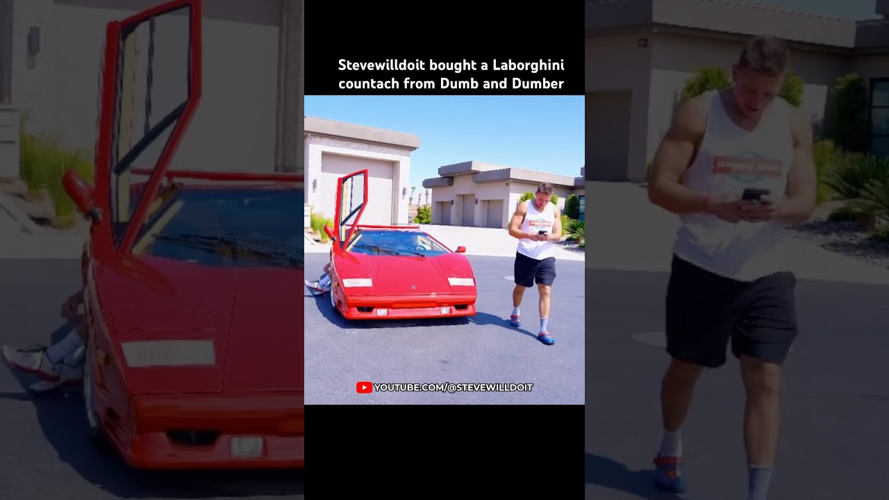Stevewilldoit bought a $1M Lambo Countach from Dumb and Dumber @SteveWillDoIt #stevewilldoit