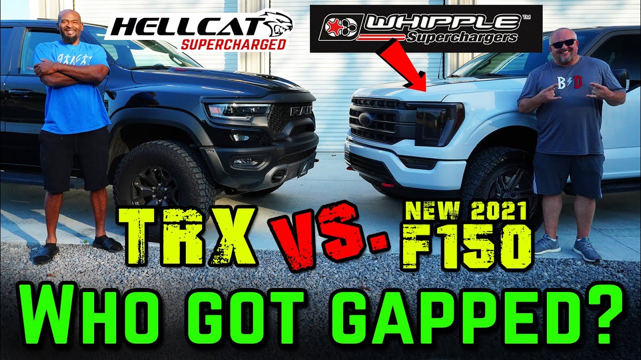 Supercharged 2021 F150 vs. RAM TRX Drag Racing & Roll Racing!