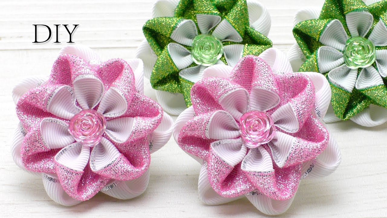Зимние Цветочки Канзаши 🌸 Мастер Класс МОЙМК