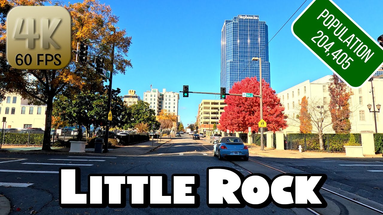 Driving Around Downtown Little Rock, Arkansas in 4k Video