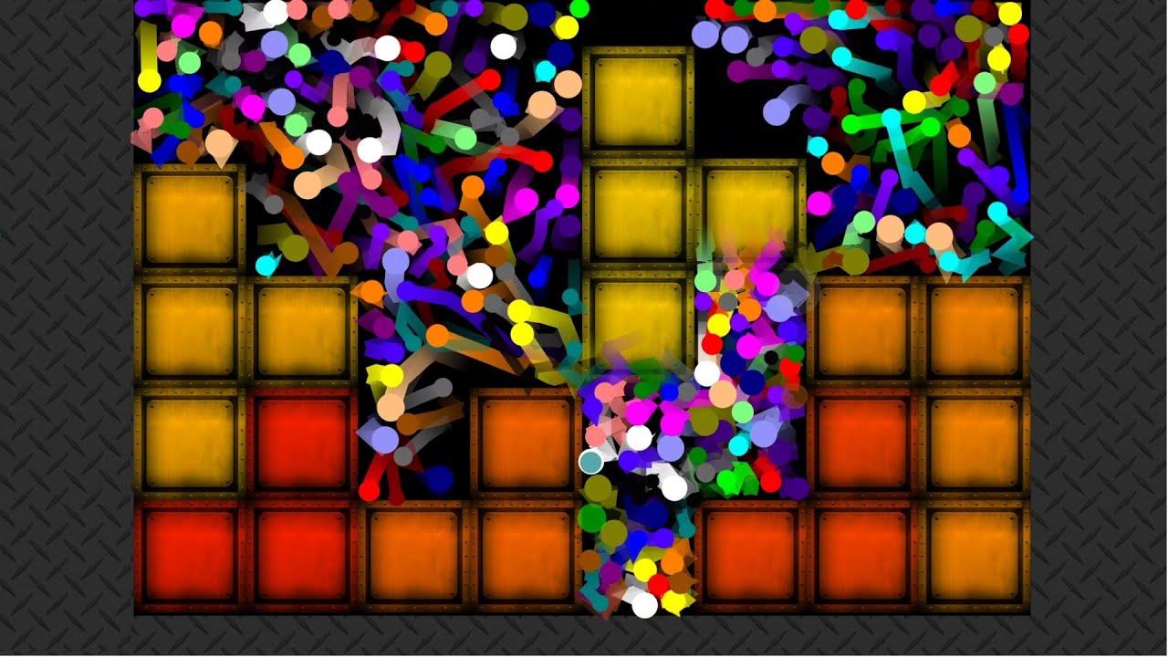 Tetris Crush 2 - Survival Proliferation Marble Race in Algodoo