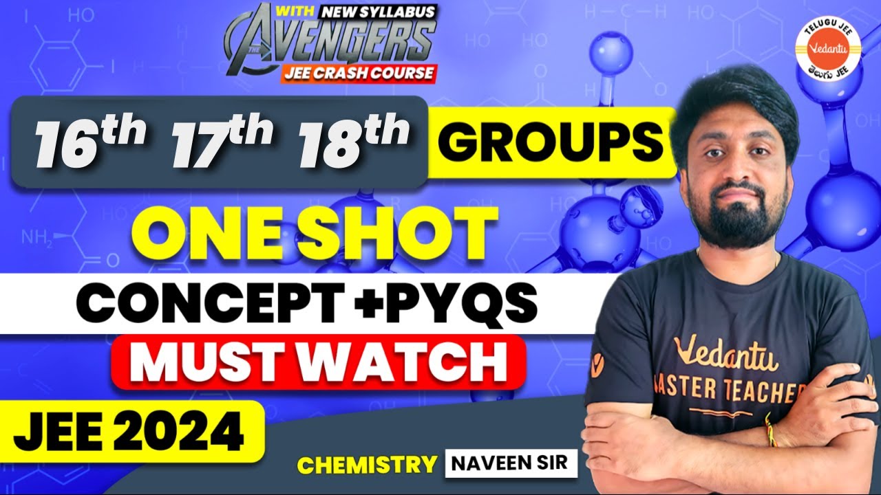 16, 17, 18th  Group Elements | one shot | concept +PYQs | MUST WATCH | JEE 2024 | NAVEEN SIR