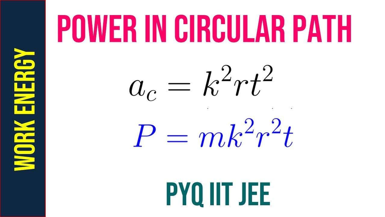 POWER IN CIRCULAR PATH II IIT JEE MAIN II IIT JEE 1994