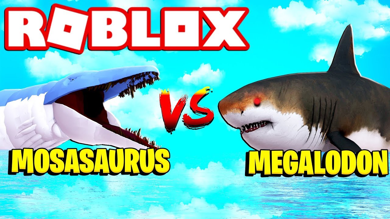 MOSASAURUS vs MEGALODON SHARK! Roblox SharkBite New Update