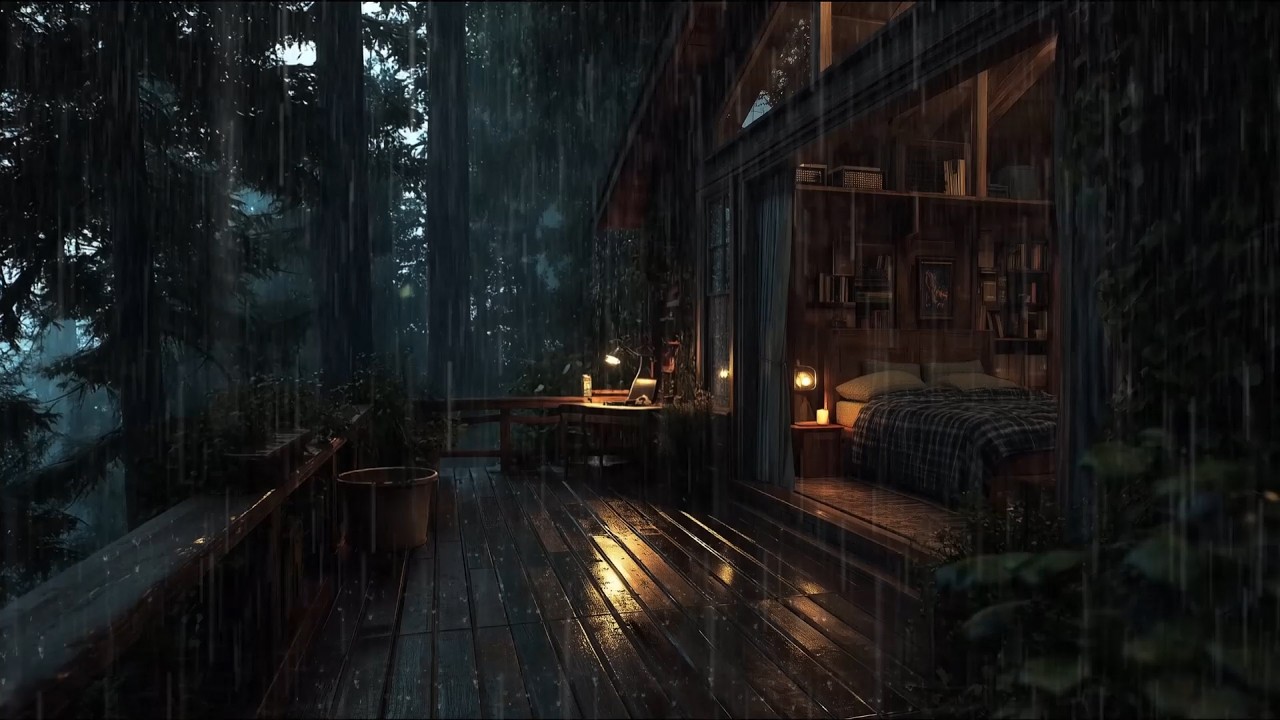 Calming Rain Sounds Around a Forest House 🌧 | Sleep Peacefully All Night