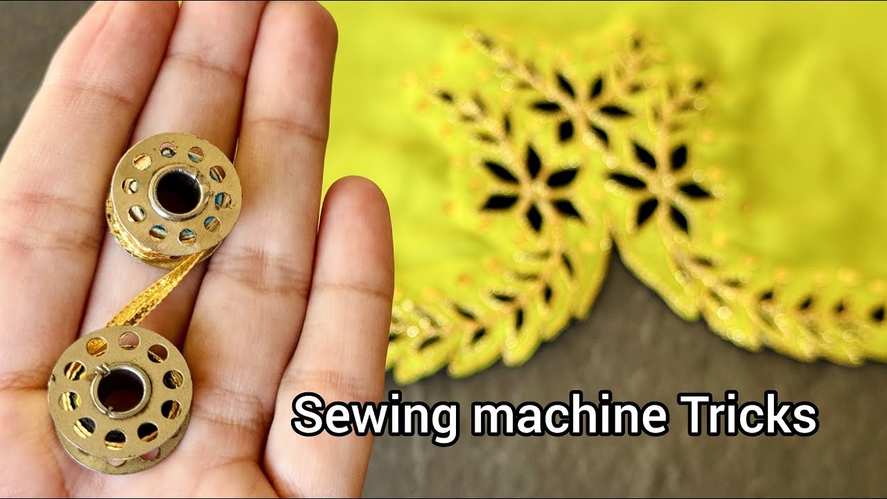 Amazing Sewing Trick _ Gota Work Embroidery Design By Sewing Machine _ Trendy Sleeves Design