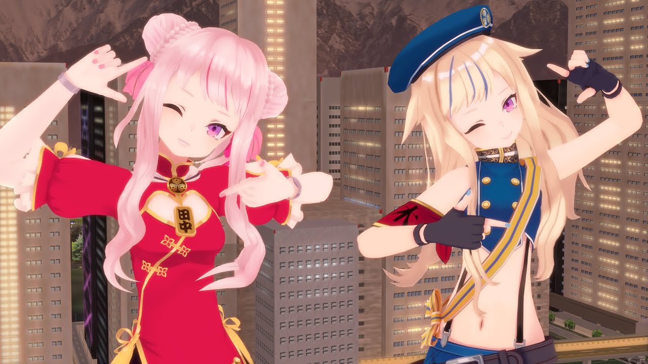 【MMD 巨大娘】巨大化するヒメヒナで『LADY CRAZY』【Giantess Growth】