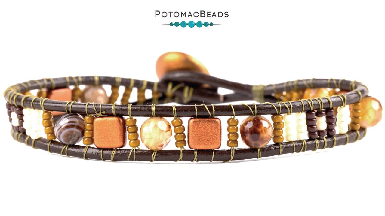Eden Leather Wrap Bracelet - DIY Jewelry Making Tutorial by PotomacBeads