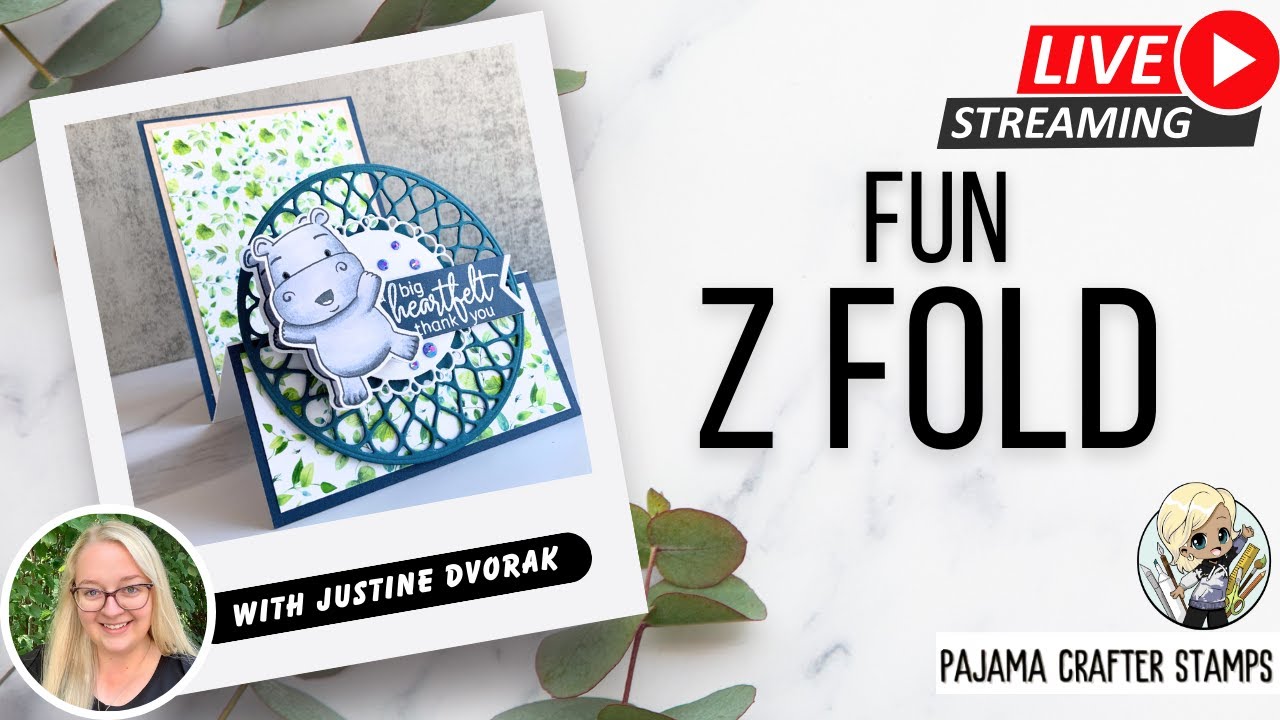 DIY Hippo Hooray Z Fold Card | Pajama Crafter Stamps