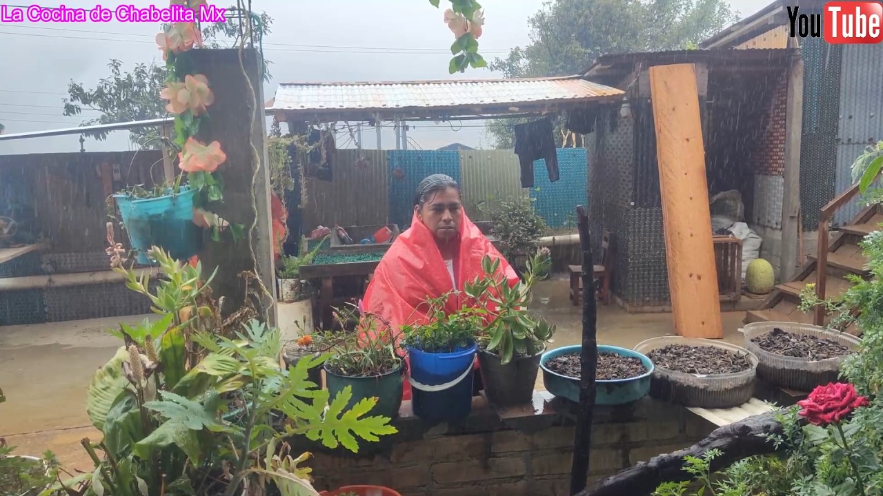 😀🤗Mientras llueve en el rancho preparo un exquisito atole y un rico tasajo a la mexicana😋😋