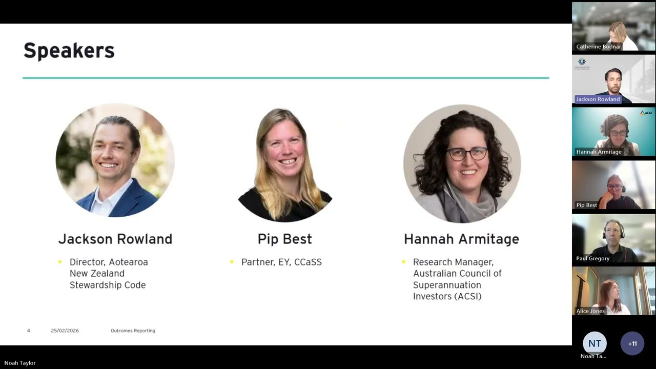 Stewardship Masterclass: Outcomes Reporting