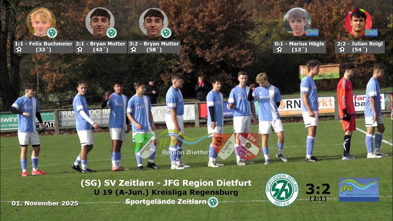 (SG) SV Zeitlarn - JFG Region Dietfurt 3:2 - U 19 (A-Jun.) Kreisliga Regensburg