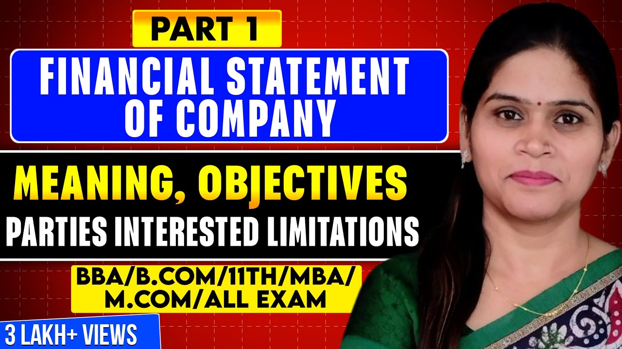 Financial Statement Of Company |Final Accounts Of Company | Balance Sheet | Statement Of P & L  |