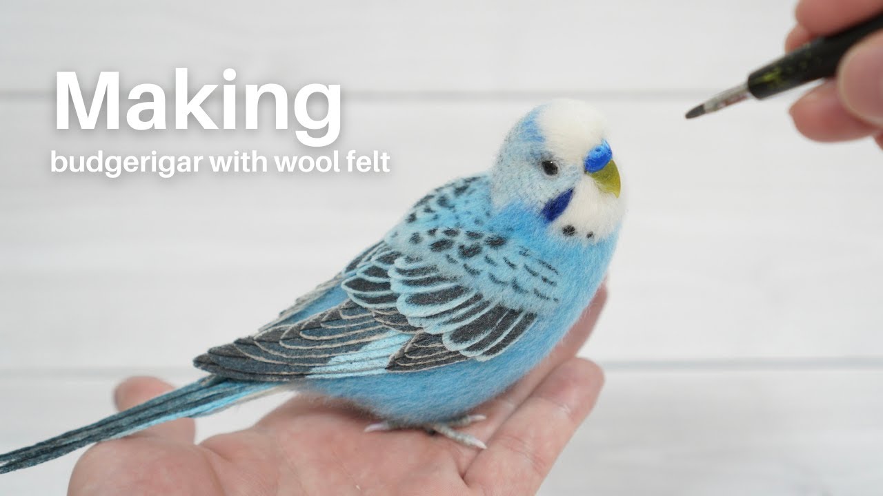 羊毛フェルトでセキセイインコを作ってみました。/ Make a budgerigar with wool felt.