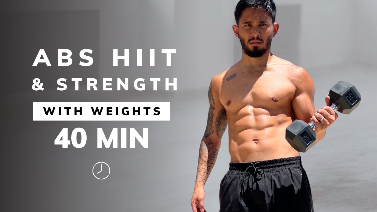 40 MIN ABS HIIT + DUMBBELL STRENGTH WORKOUT | Abs With Weights | Stronger Core At Home