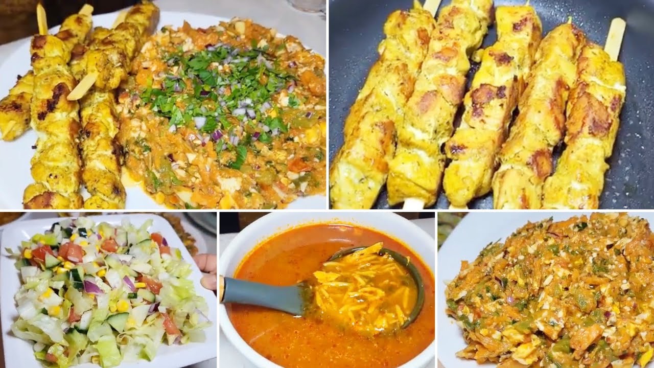 طاولة أو دبارة سابع يوم رمضان⭐🌙 كفتاجي مع بروشات دجاج و حلالم جارية مع سلاطة حضراء