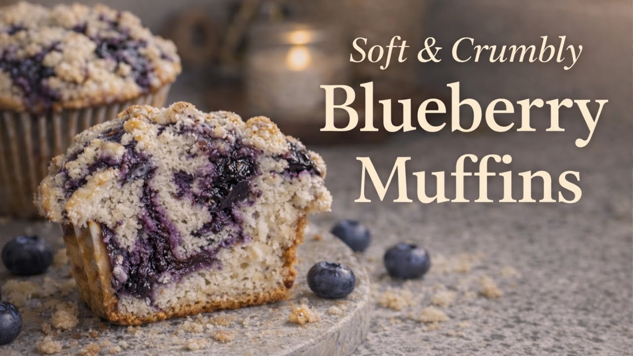 Soft & Crumbly Blueberry Muffins ♡ Bake With Me 