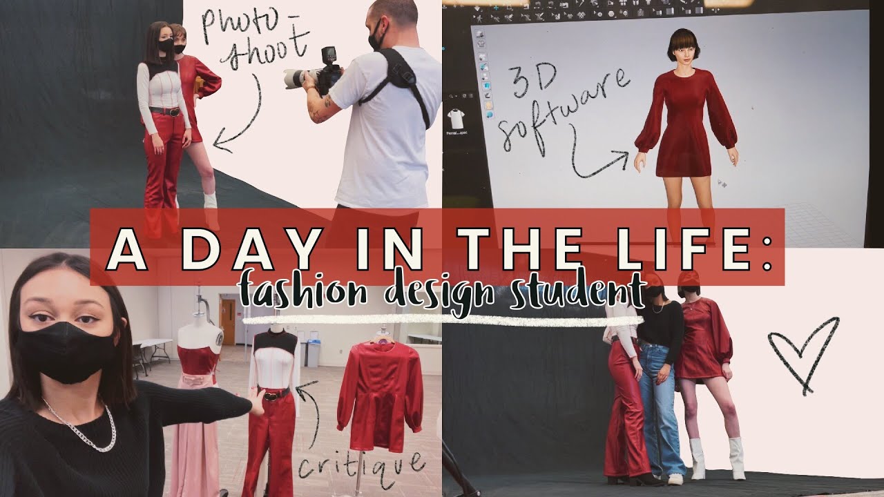 Day in the Life of a FASHION DESIGN STUDENT:  Professional Photoshoot & Collection Critique