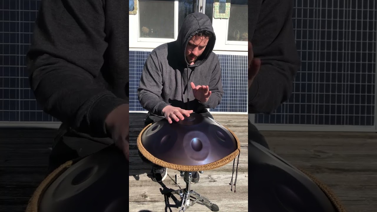 Friends in my house-Nic Denman-improvising on my hang drum 