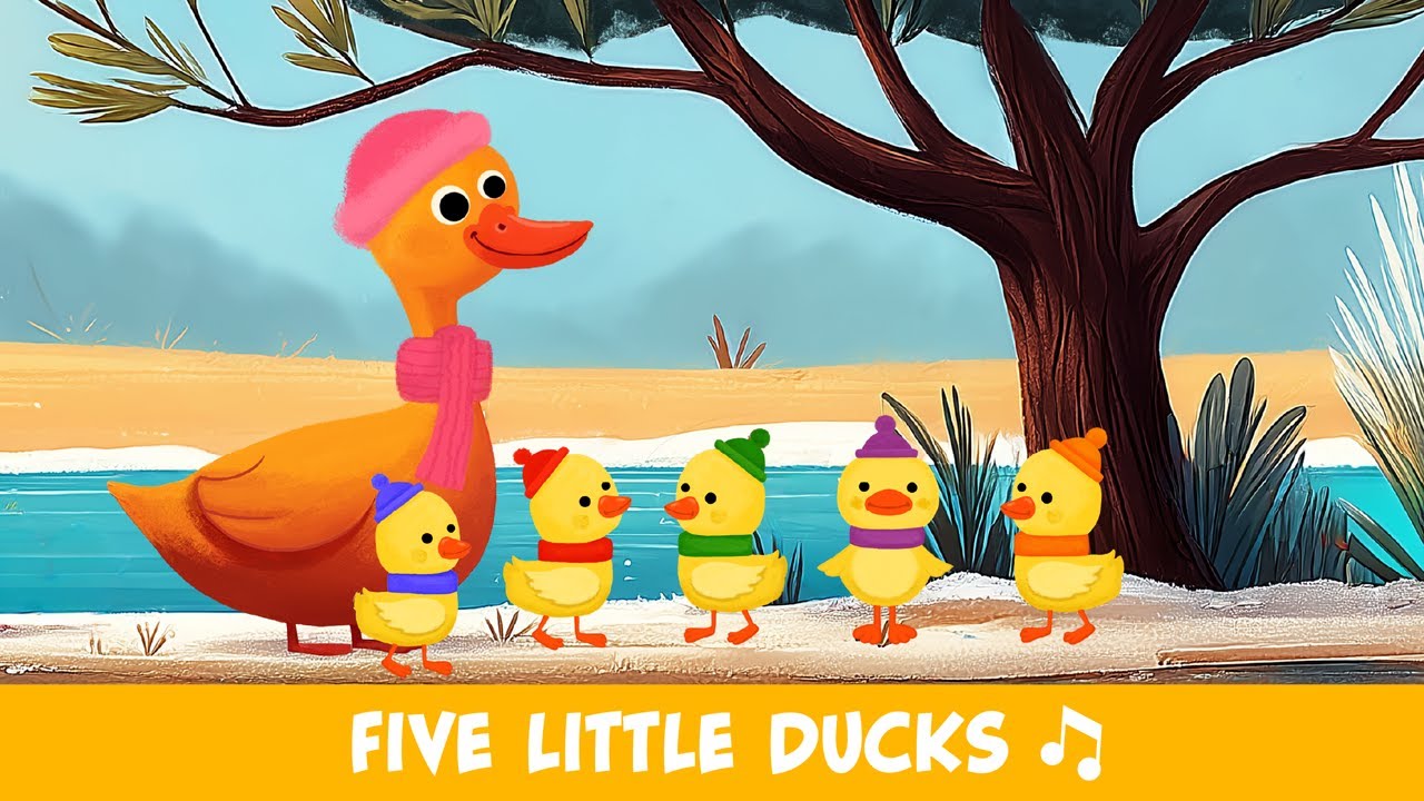 Five Little Ducks - Nursery Rhyme – Quack And Clap 🎵🦆❄️😊