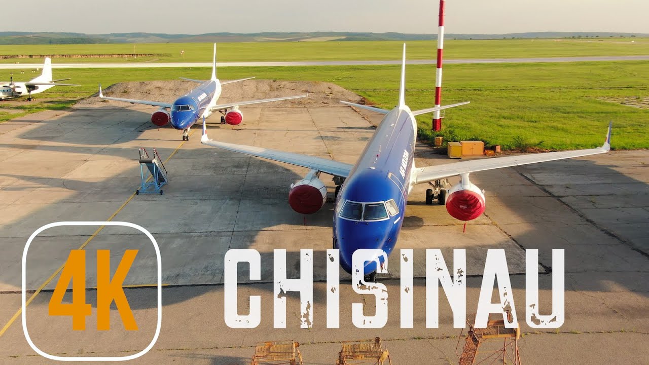 FLYING OVER GROUNDED AIRPLANES AT CHISINAU INTERNATIONAL AIRPORT DUE TO PANDEMIC IN 4K
