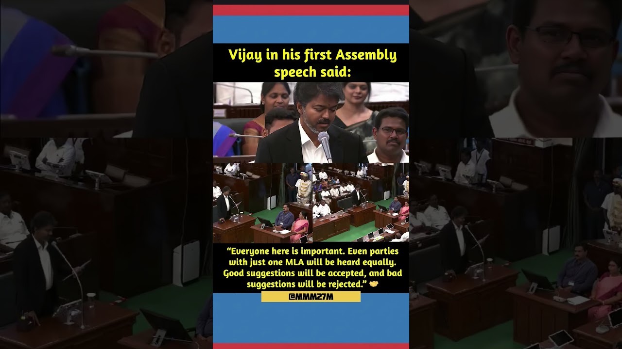 Thalapathy Vijay's Powerful First Assembly Speech! 🔥#TVK #trending