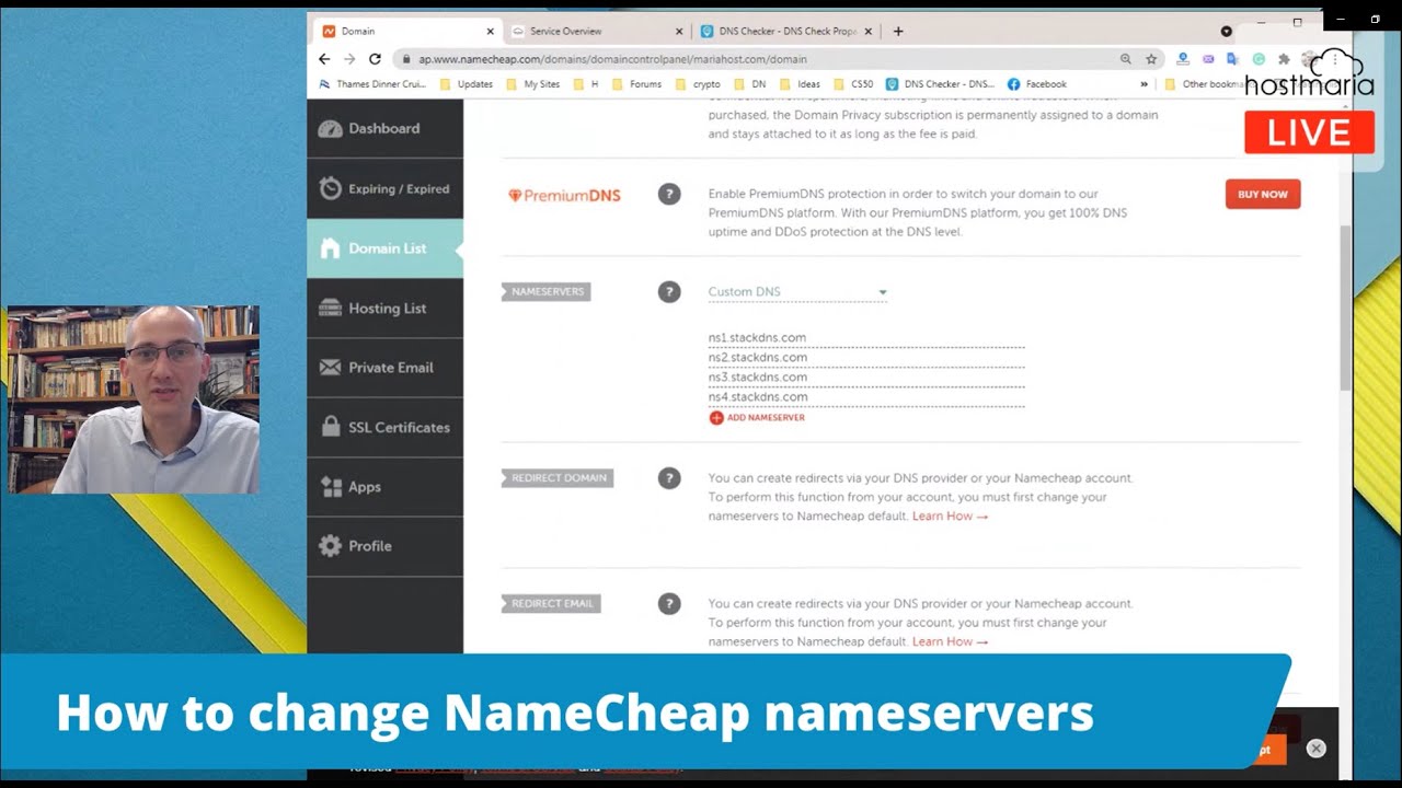 How to change NameCheap nameservers   HostMaria com