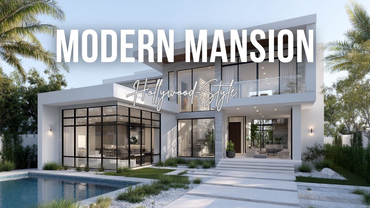 Hollywood Style Modern Mansion with Luxury Outdoor Spaces and Infinity Pool