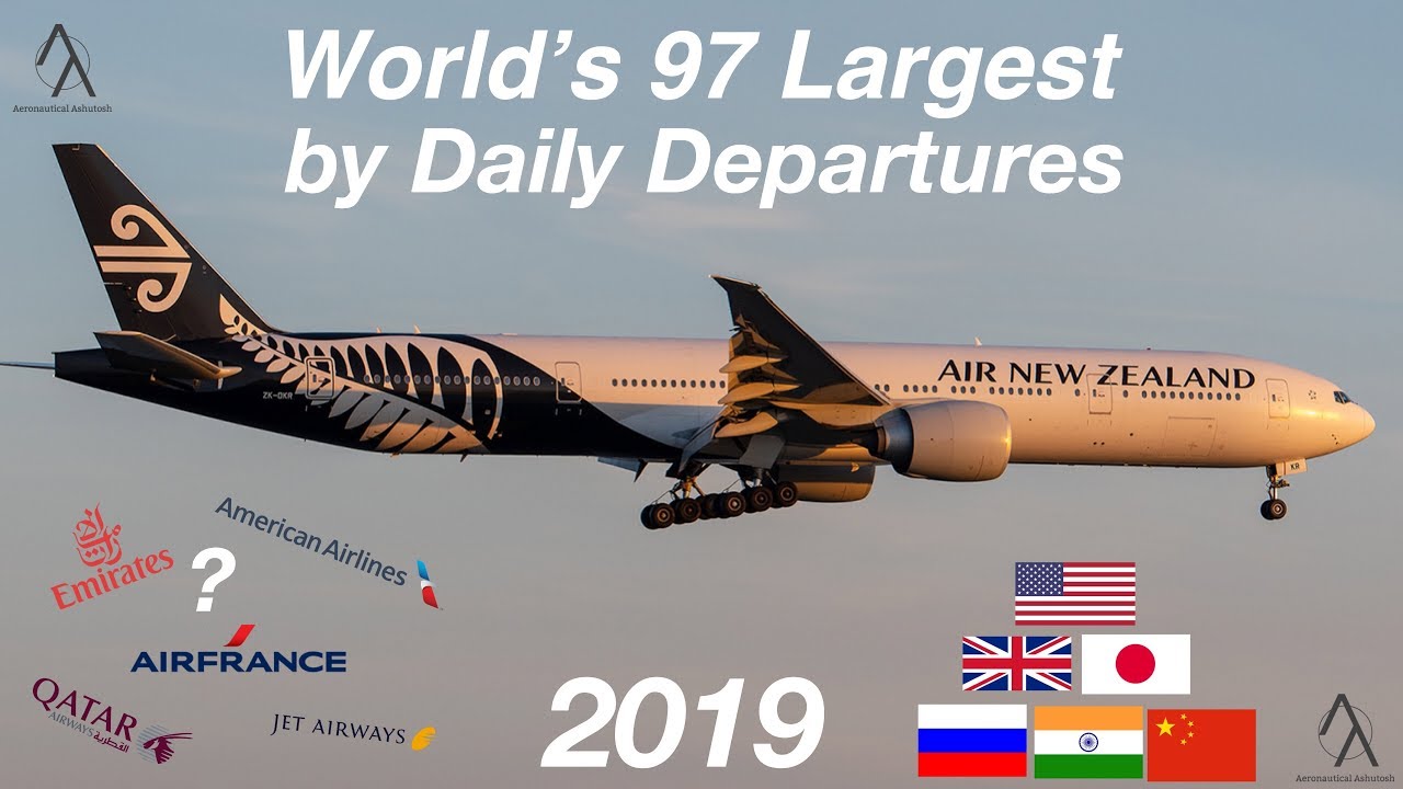 Top 97 Largest Airlines by Daily Departures 2019 | Ashutosh Sahu