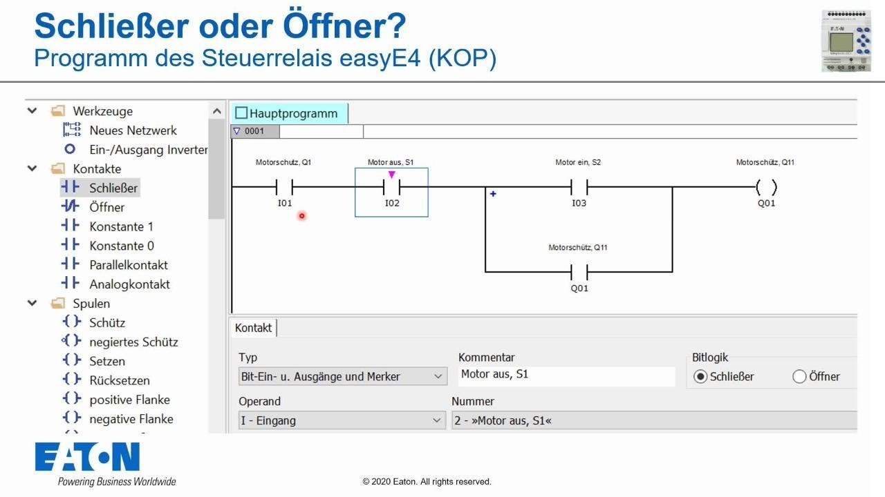 easyE4: Die Selbsthaltung &ndash; Schlie&szlig;er oder &Ouml;ffner?