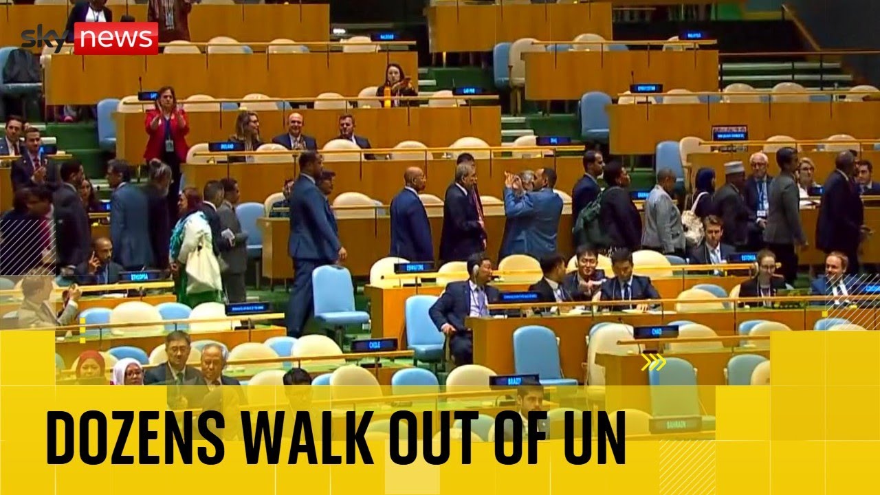 Dozens walk out of UN as Netanyahu address begins