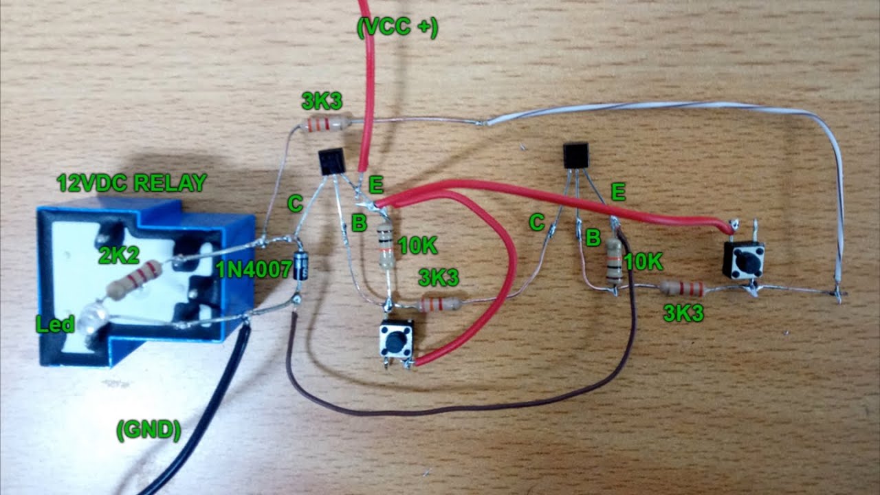 MEMBUAT RANGKAIAN LATCHING SAKLAR ON/OFF MENGGUNAKAN TRANSISTOR