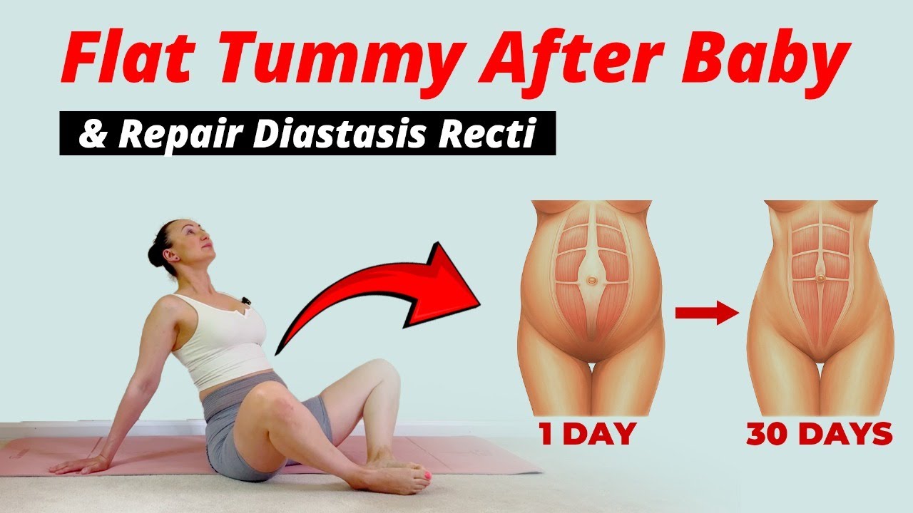 8 minute flat tummy after baby workout with visualization exercises to repair diastasis recti fast