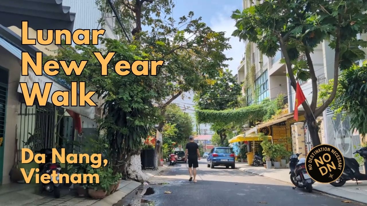 Da Nang, Vietnam  Lunar New Year Street Walk 10 Minute Uncut