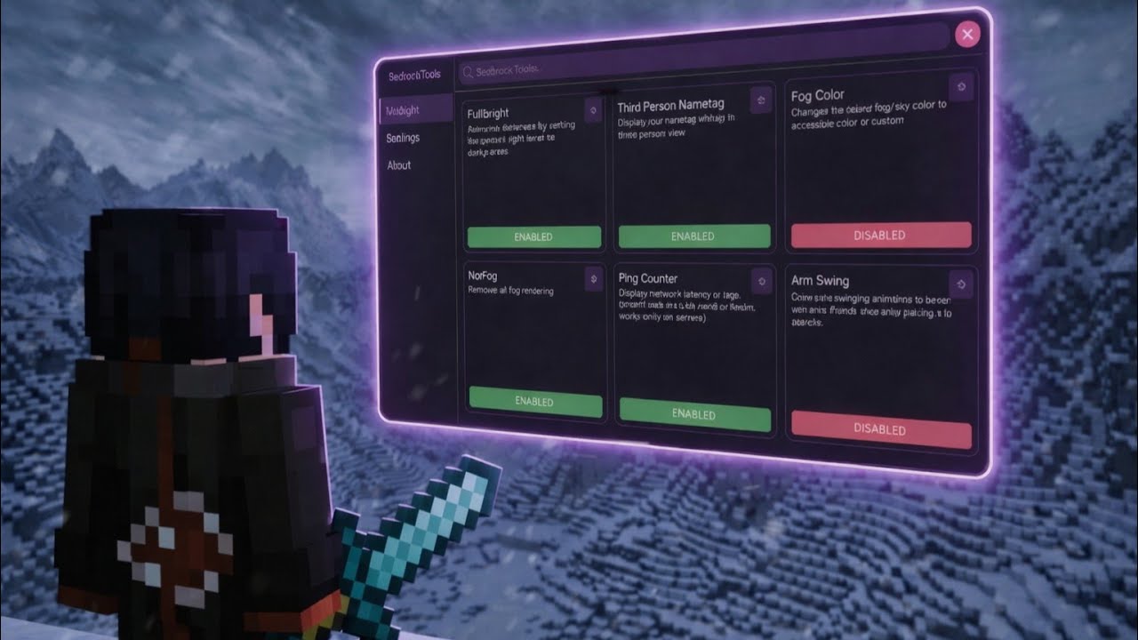BedrockTools V1.0.8 For MCPE 26.12 | PVP Utility Tool For Minecraft | LeviLauncher