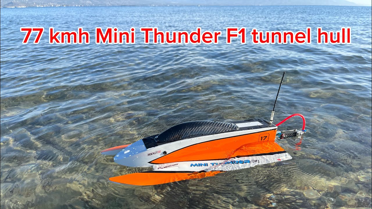 Speedruns and ovals with our DIY Mini Thunder F1 brushless rc boat!