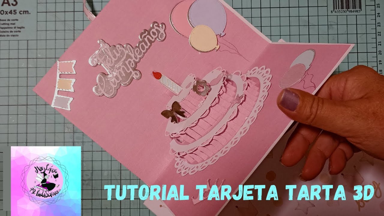 TUTORIAL TARJETA TARTA 3D/3D CAKE CARD TUTORIAL
