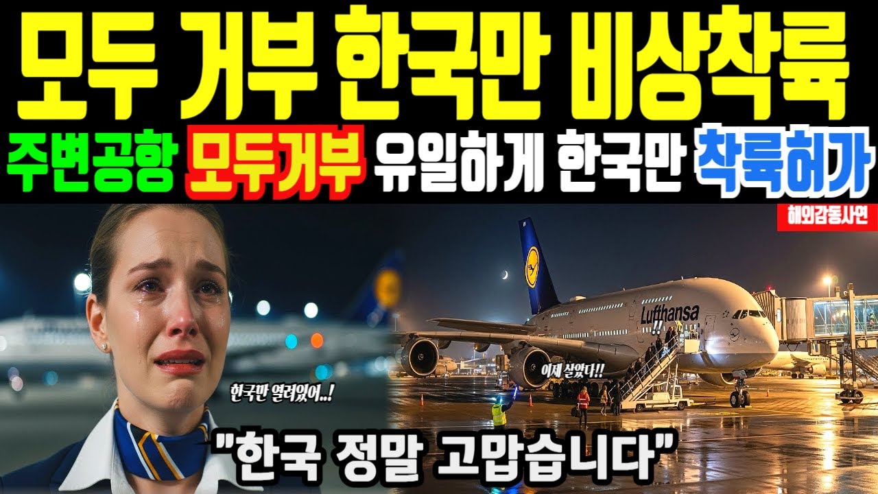 [해외감동사연] 비상착륙 요청 전세계가 거부, 인천공항만 받아줬다  독일 승무원 인천에 불시착 후 오열한 이유
