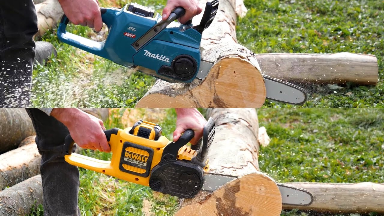 Versus intre doua drujbe foarte puternice, Makita UC015G XGT 40V si DeWalt DCM575 54V FlexVolt